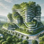 Architecture durable intégrée à la nature, illustrant l’innovation dans la construction écologique en Europe.