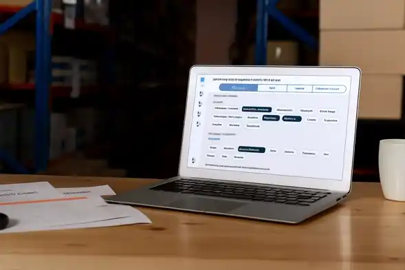 Start Your Cleantech Journey Today. Laptop displaying GoEko’s cleantech matching interface on a wooden desk.